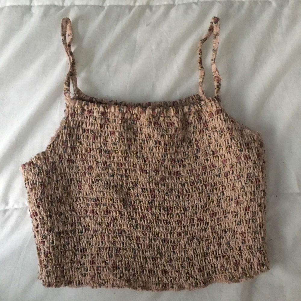 Floral Pink crop tank